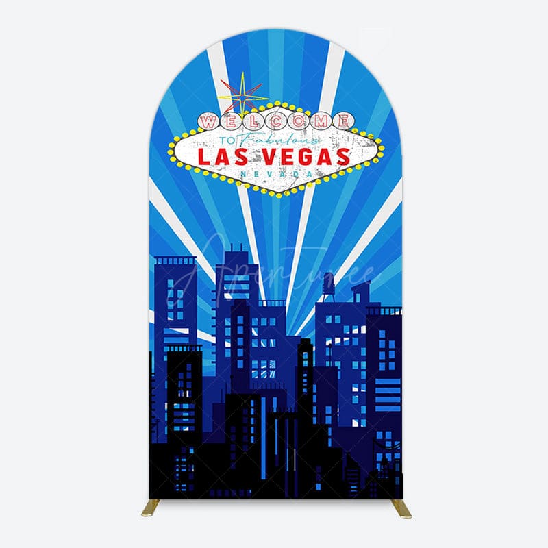 Aperturee - Aperturee Blue Rays Building City Las Vegas Casino Arch Backdrop