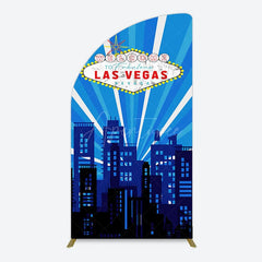 Aperturee - Aperturee Blue Rays Building City Las Vegas Casino Half Moon Arch Backdrop