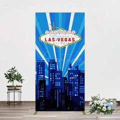 Aperturee - Aperturee Blue Rays Building City Las Vegas Casino Rectangle Backdrop