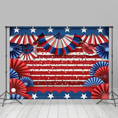 Aperturee - Aperturee Blue Red Stars Celebrate Independence Day Backdrop