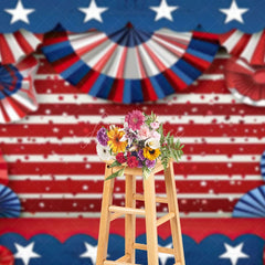 Aperturee - Aperturee Blue Red Stars Celebrate Independence Day Backdrop