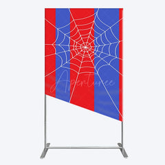 Aperturee - Aperturee Blue Red Stripes Spider Web Cartoon Rectangle Backdrop