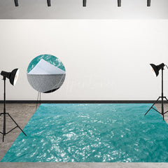 Aperturee - Aperturee Blue Sea Surface Under Sunshine Fabric Floor Backdrop