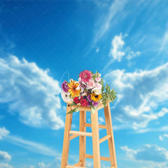 Aperturee - Aperturee Blue Sky Angel Wings Cloud Backdrop For Photo Booth
