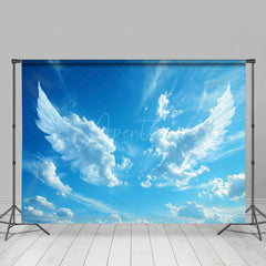 Aperturee - Aperturee Blue Sky Angel Wings Cloud Backdrop For Photo Booth