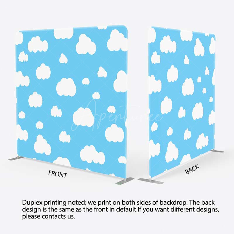Aperturee - Aperturee Blue Sky Cloudy Double Sided Tension Fabric Backdrop