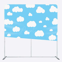 Aperturee - Aperturee Blue Sky Cloudy Double Sided Tension Fabric Backdrop