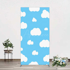 Aperturee Aperturee Blue Sky Cloudy Kids Birthday Party Rectangle Backdrop
