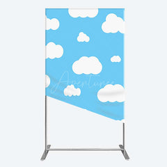 Aperturee Aperturee Blue Sky Cloudy Kids Birthday Party Rectangle Backdrop