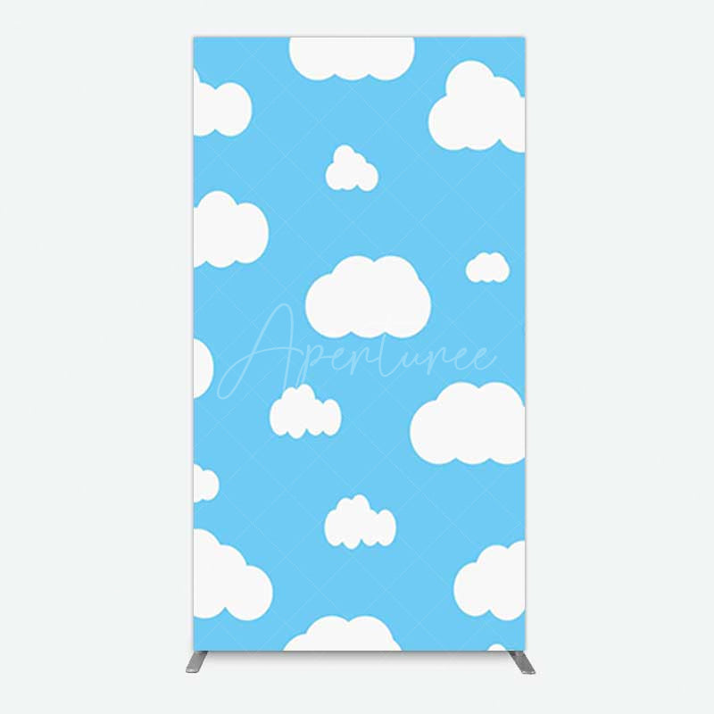 Aperturee Aperturee Blue Sky Cloudy Kids Birthday Party Rectangle Backdrop