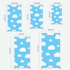 Aperturee Aperturee Blue Sky Cloudy Kids Birthday Party Rectangle Backdrop