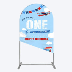 Aperturee - Aperturee Blue Sky One Year Has Flown By Birthday Arch Backdrop