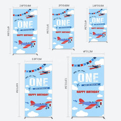 Aperturee - Aperturee Blue Sky One Year Has Flown By Birthday Rectangle Backdrop
