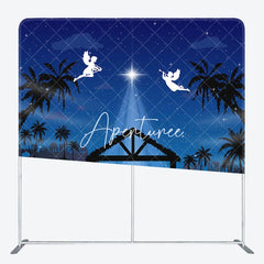 Aperturee - Aperturee Blue Star Holy Night Nativity Christmas Backdrop