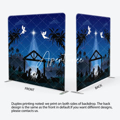 Aperturee - Aperturee Blue Star Holy Night Nativity Christmas Backdrop