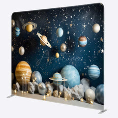 Aperturee Aperturee Blue Starry Galaxy Kids Photo Tension Fabric Backdrop