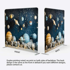 Aperturee Aperturee Blue Starry Galaxy Kids Photo Tension Fabric Backdrop