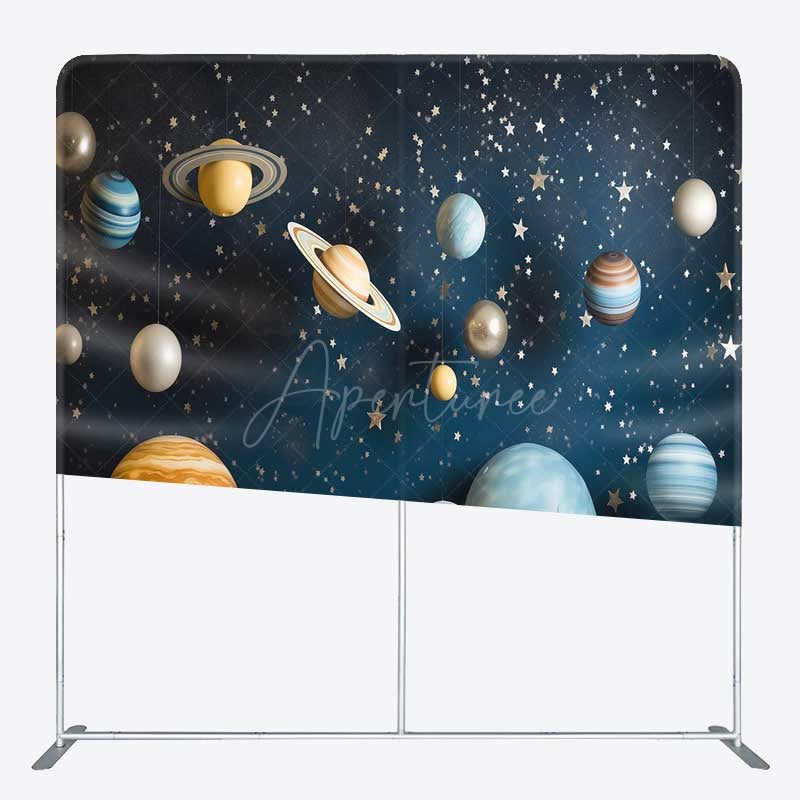 Aperturee Aperturee Blue Starry Galaxy Kids Photo Tension Fabric Backdrop