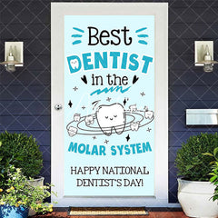 Aperturee - Aperturee Blue Tooth Happy National Dentists Day Door Cover