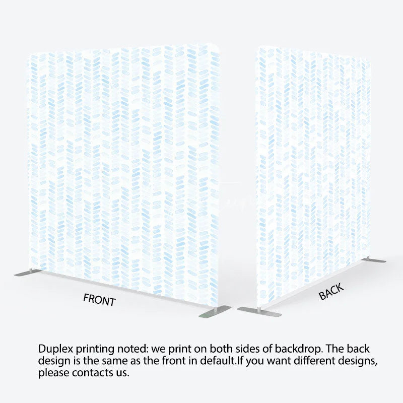 Aperturee - Aperturee Blue Watercolor Pattern Tension Fabric Backdrop Abstract Brush Stroke Decoration Baby Boy Shower Background