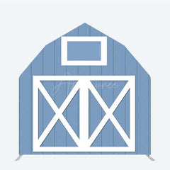 Aperturee Aperturee Blue White Farm Barn Door Arch Party Decor Backdrop