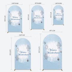 Aperturee - Aperturee Blue White Glitter Winter Wonderland Arch Backdrop