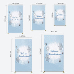 Aperturee - Aperturee Blue White Glitter Winter Wonderland Rectangle Backdrop