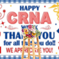 Aperturee - Aperturee Blue White Plaid Happy Crna Week Thank You Backdrop
