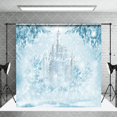 Aperturee - Aperturee Blue White Snowflake Marble Floor Room Set Backdrop