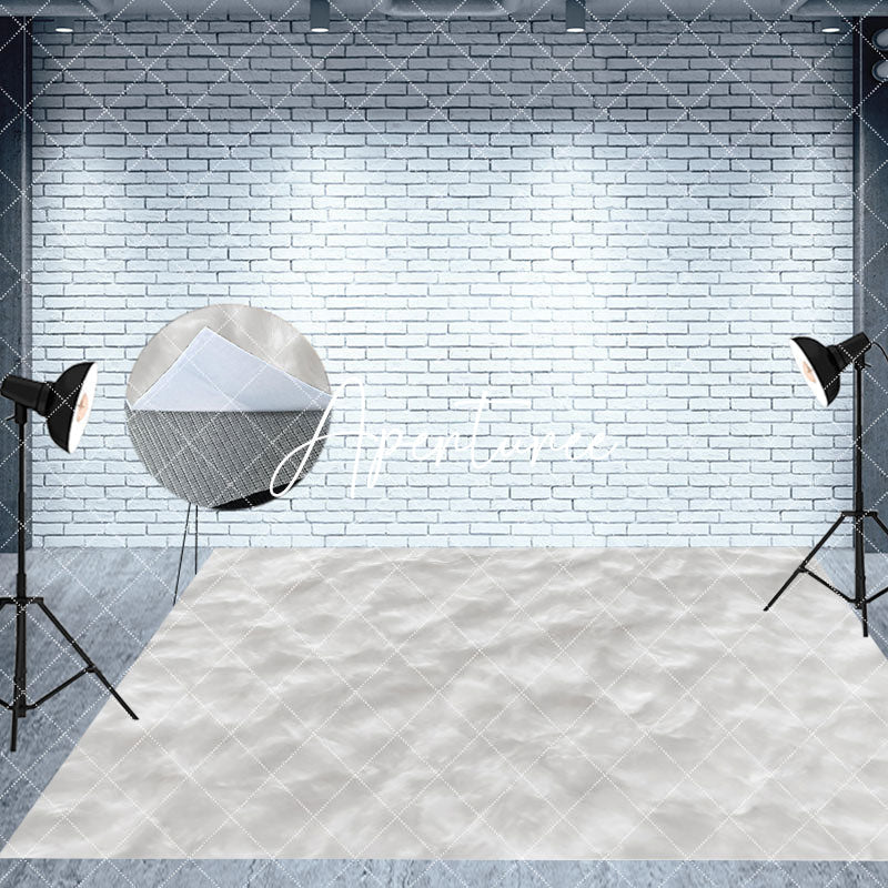Aperturee - Aperturee Blue White Snowy Bells Christmas Room Set Backdrop