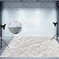 Aperturee - Aperturee Blue White Snowy Bells Christmas Room Set Backdrop