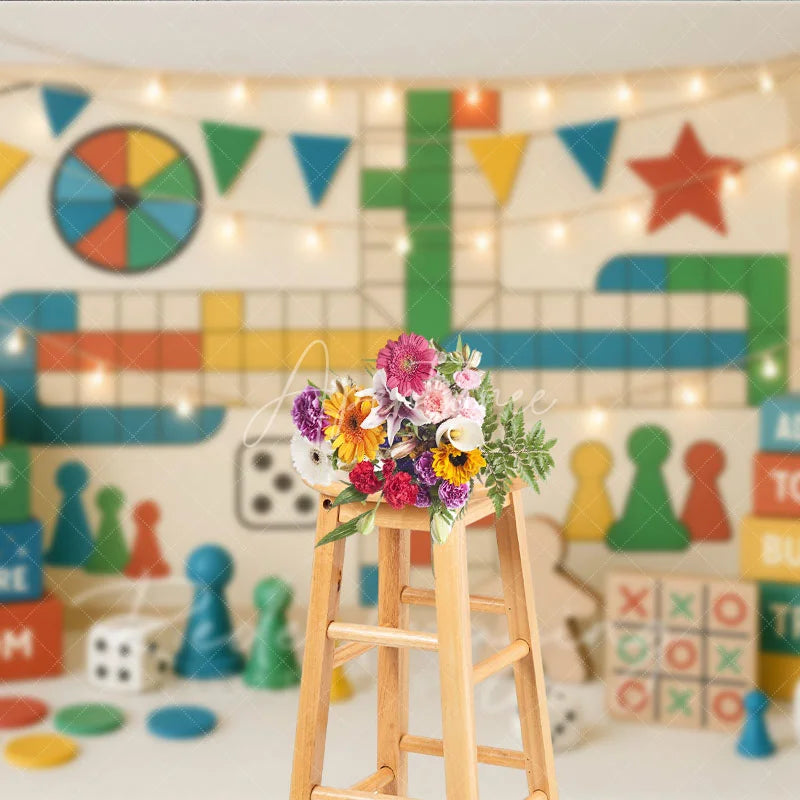 Aperturee - Aperturee Board Game Adventure Photo Backdrop Treasure Hunt and Quest Birthday Photography Background