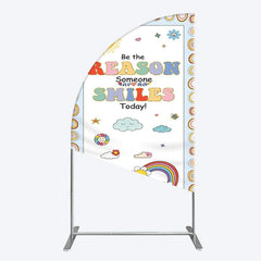 Aperturee - Aperturee Boho Be The Reason Someone Smiles Today Half Moon Arch Backdrop