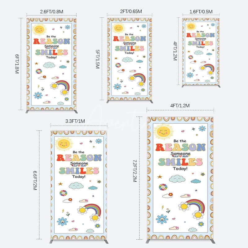 Aperturee - Aperturee Boho Be The Reason Someone Smiles Today Rectangle Backdrop