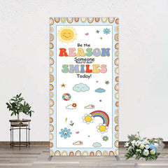 Aperturee - Aperturee Boho Be The Reason Someone Smiles Today Rectangle Backdrop