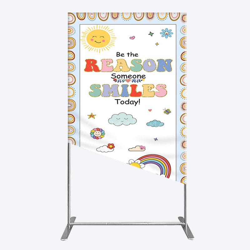 Aperturee - Aperturee Boho Be The Reason Someone Smiles Today Rectangle Backdrop