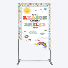 Aperturee - Aperturee Boho Be The Reason Someone Smiles Today Rectangle Backdrop