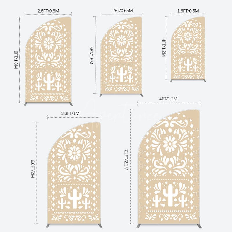 Aperturee - Aperturee Boho Hanukkah Holiday Festival Sweet Half Moon Arch Backdrop