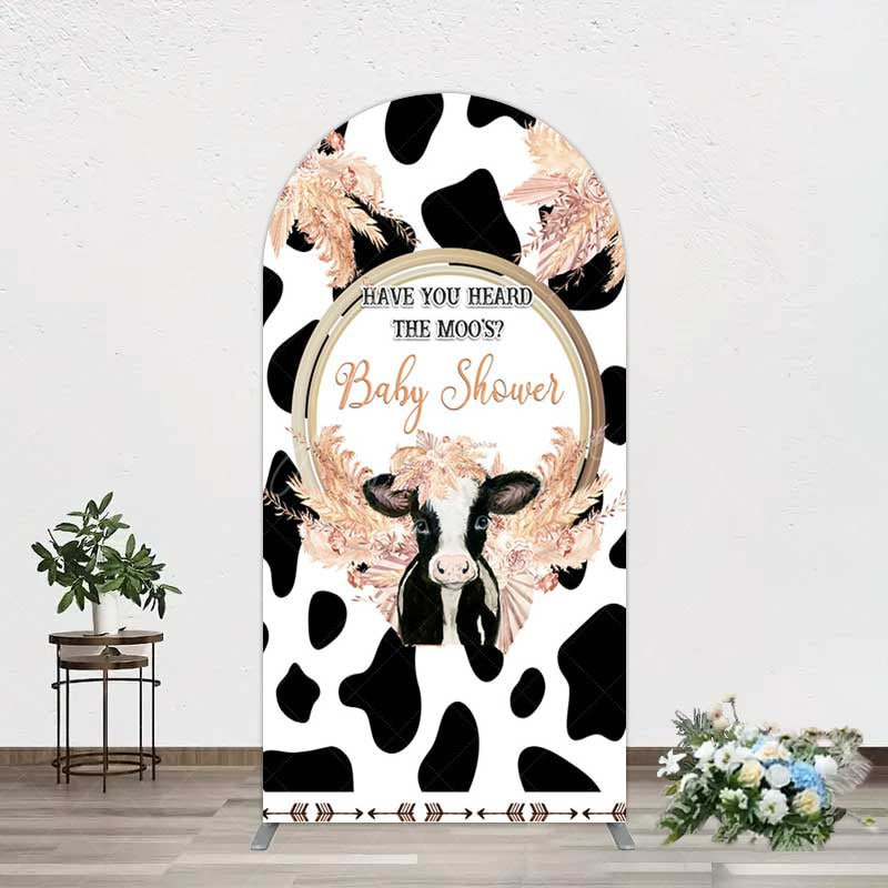 Aperturee Aperturee Boho Have You Heard The Moos Baby Shower Arch Backdrop