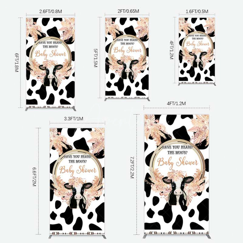 Aperturee Aperturee Boho Have You Heard The Moos Baby Shower Rectangle Backdrop