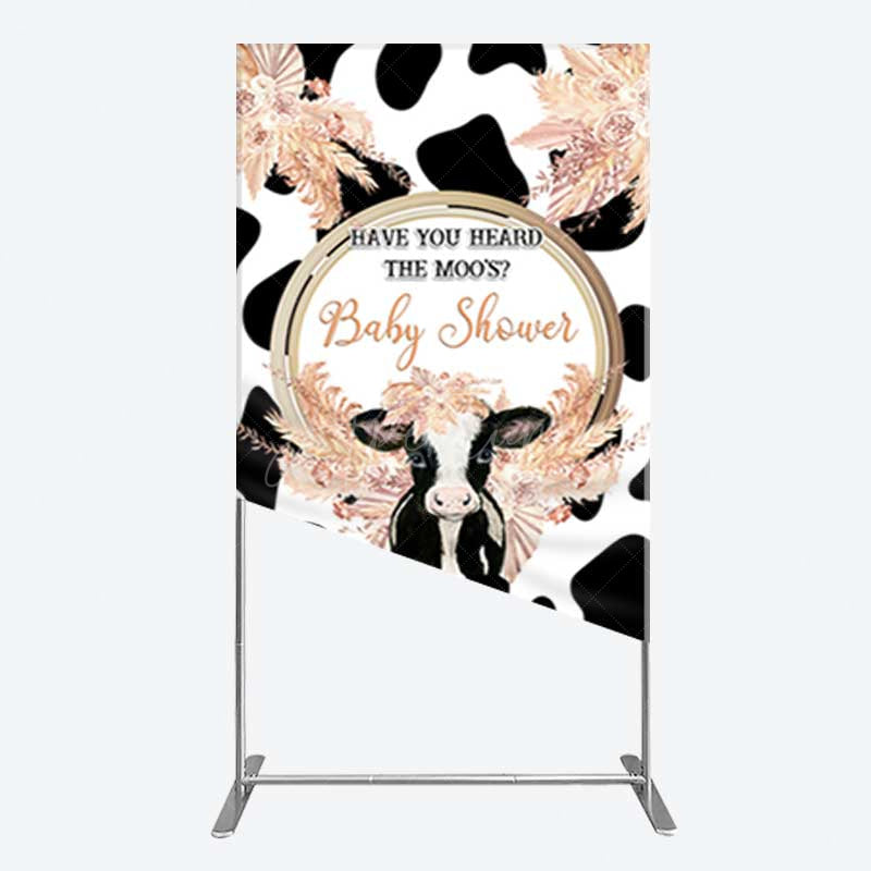 Aperturee Aperturee Boho Have You Heard The Moos Baby Shower Rectangle Backdrop