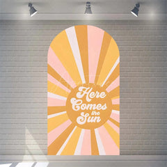 Aperturee - Aperturee Boho Here Comes The Son Baby Shower Arch Backdrop Vibrant Rianbow And Sun Rays Boys Party Photo Prop