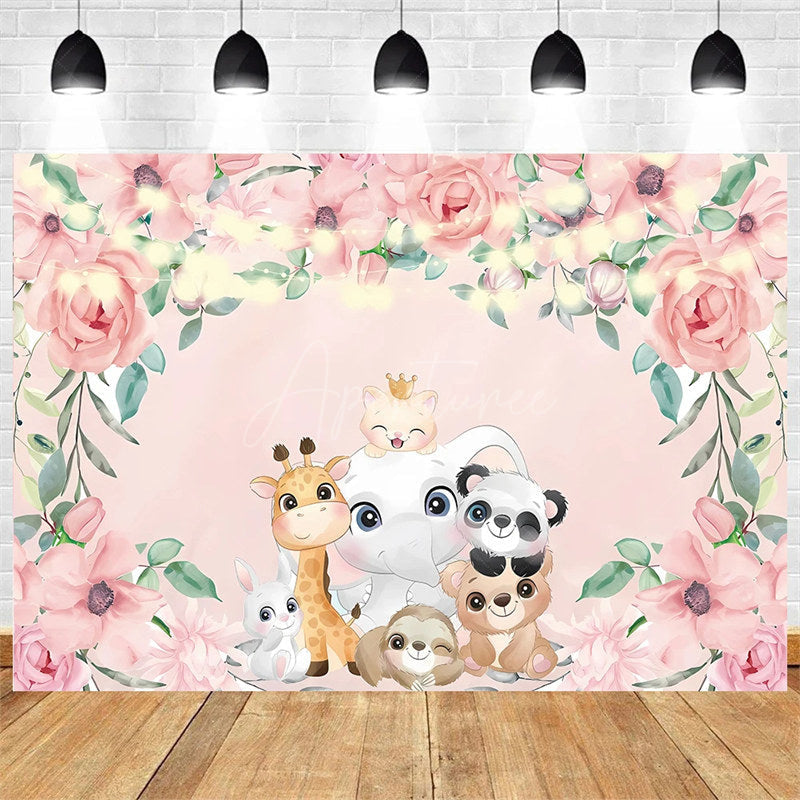 Aperturee Aperturee Boho Jungle Safari Animals Backdrop Adventure for Baby Shower or Birthday Party Photo Prop Decor