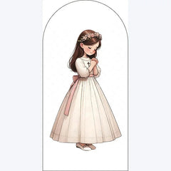 Aperturee - Aperturee Boho Little Princess Arch Backdrop Floral Birthday for Girls Party Whimsical Photo Booth Decor with Flowers