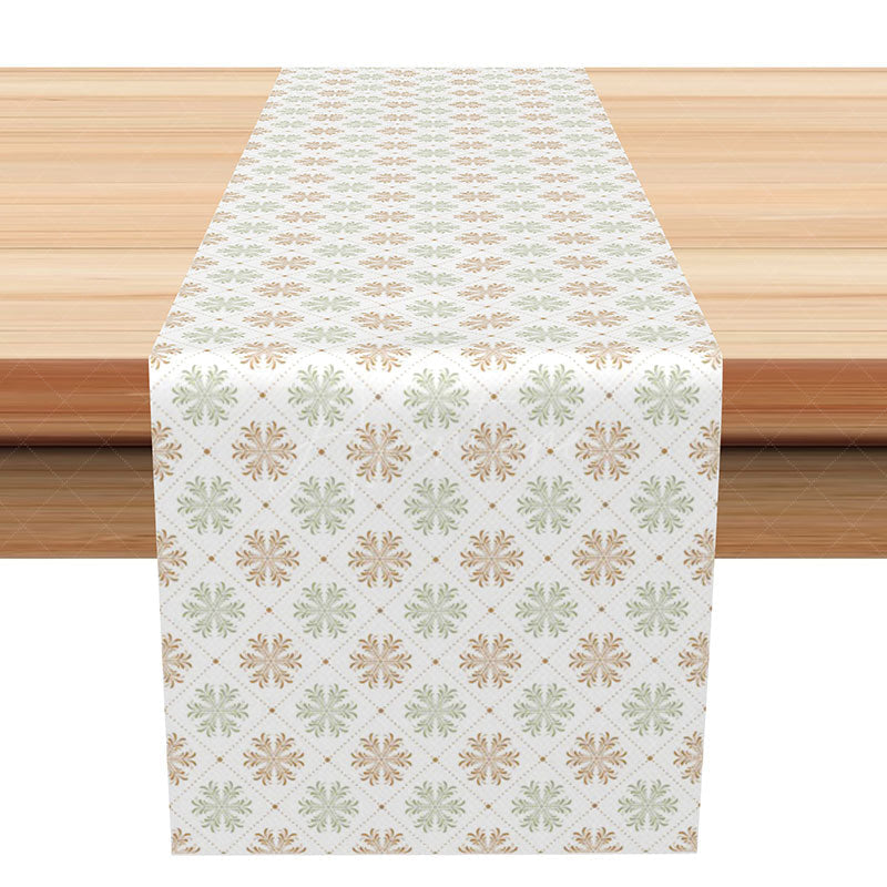 Aperturee - Aperturee Boho Mandala Table Runner with Oriental Floral Pattern for Bohemian and Spiritual Home Dining Decor