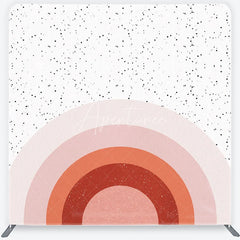 Aperturee - Aperturee Boho Rainbow Arch Tension Fabric Backdrop Terracotta Pink Abstract Sun Background Minimalist Baby Shower Decor