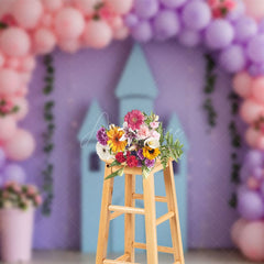 Aperturee - Aperturee Boho Sweet Floral Balloon Castle Wedding Backdrop