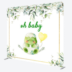 Aperturee - Aperturee Boho Sweet Turtle Baby Shower Square Tension Backdrop