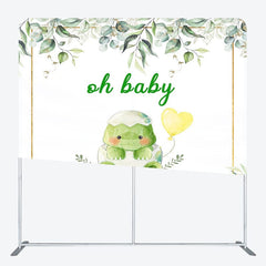 Aperturee - Aperturee Boho Sweet Turtle Baby Shower Square Tension Backdrop