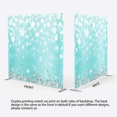 Aperturee - Aperturee Bokeh Blue Glitter Double-Sided Pillow Case Cover